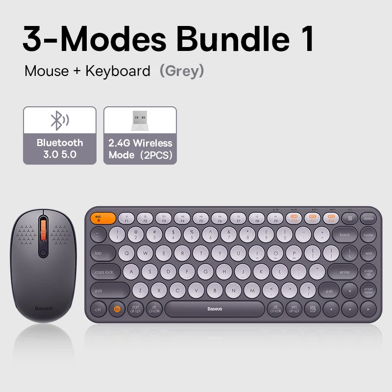 Baseus Mouse Bluetooth Wireless Computer Keyboard and Mouse Combo with 2.4GHz USB Nano Receiver for PC MacBook Tablet Laptop - Imagem 27