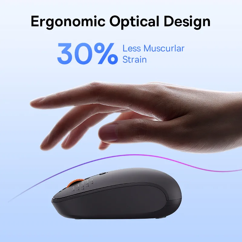 Baseus Mouse Bluetooth Wireless Computer Keyboard and Mouse Combo with 2.4GHz USB Nano Receiver for PC MacBook Tablet Laptop - Imagem 3