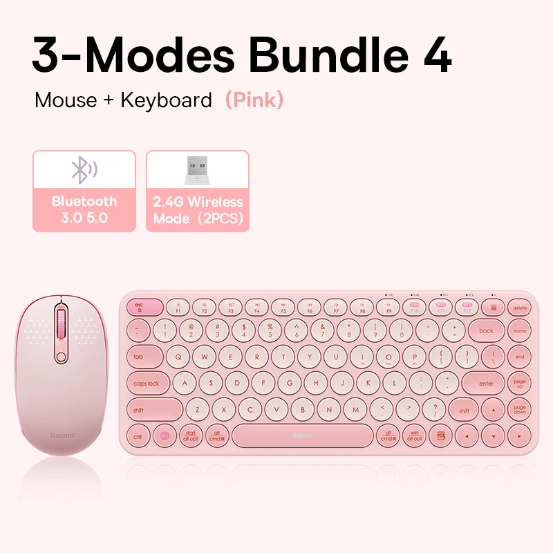 Baseus Mouse Bluetooth Wireless Computer Keyboard and Mouse Combo with 2.4GHz USB Nano Receiver for PC MacBook Tablet Laptop - Imagem 30