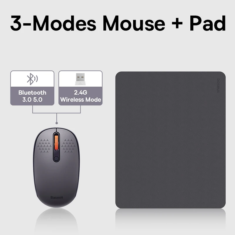 Baseus Mouse Bluetooth Wireless Computer Keyboard and Mouse Combo with 2.4GHz USB Nano Receiver for PC MacBook Tablet Laptop - Imagem 15