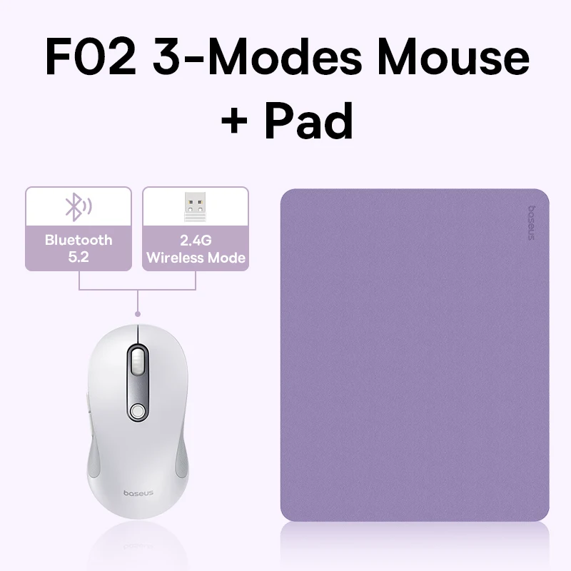 Baseus Mouse Bluetooth Wireless Computer Keyboard and Mouse Combo with 2.4GHz USB Nano Receiver for PC MacBook Tablet Laptop - Imagem 19