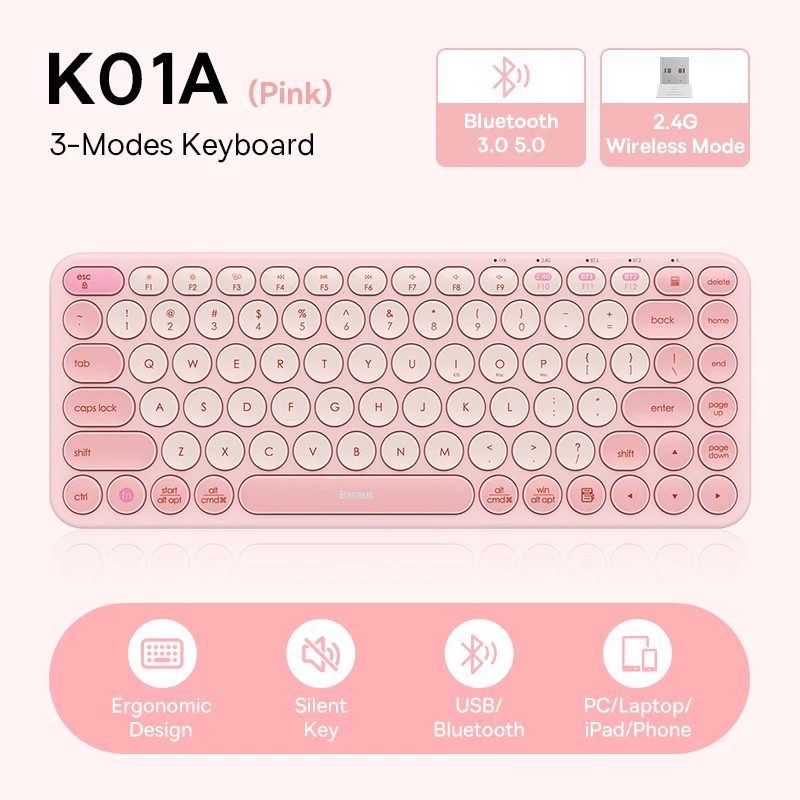 Baseus Mouse Bluetooth Wireless Computer Keyboard and Mouse Combo with 2.4GHz USB Nano Receiver for PC MacBook Tablet Laptop - Imagem 22